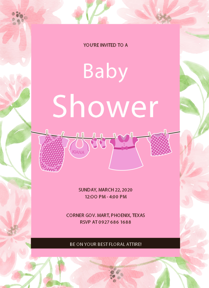 Floral Baby Shower Template