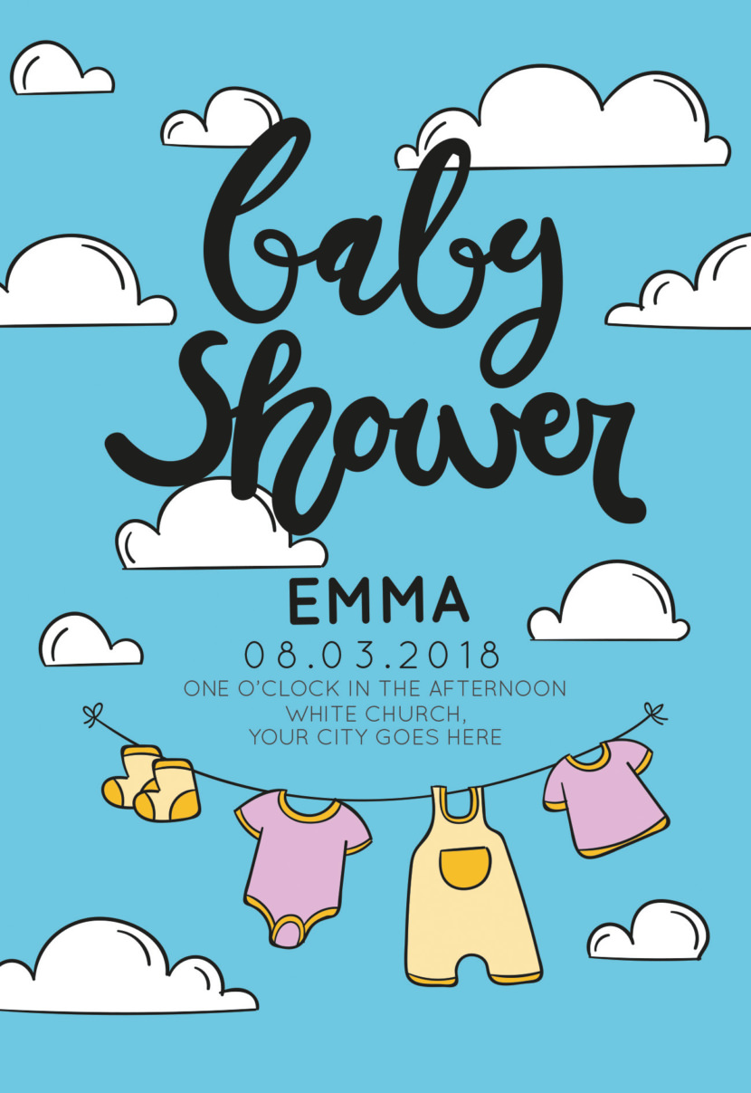 Baby Shower Invitation With Clothes
