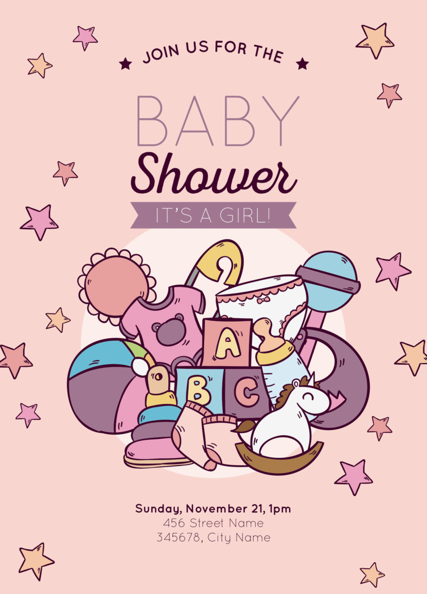 Baby Shower Invitation With Toys