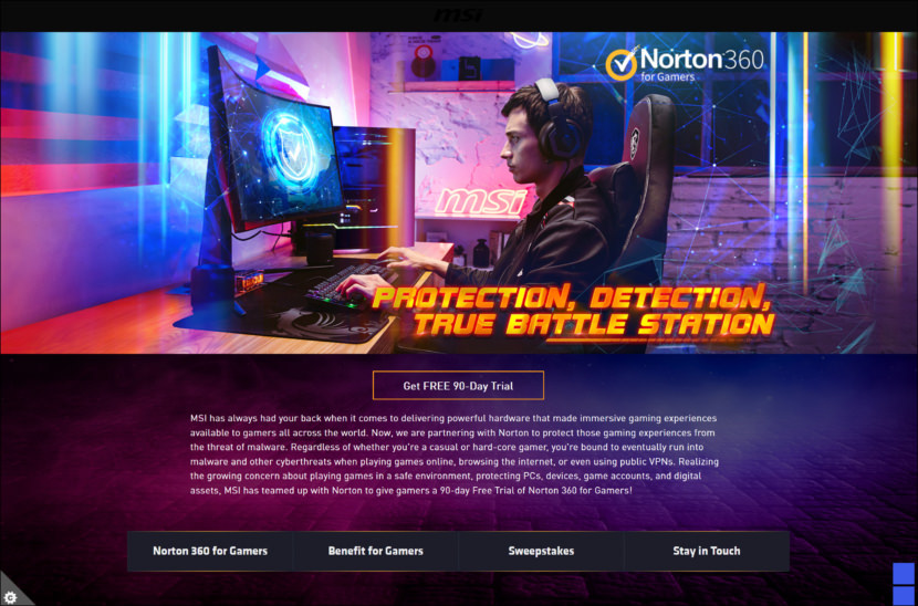 MSI Norton 360 for Gamers with LifeLock
