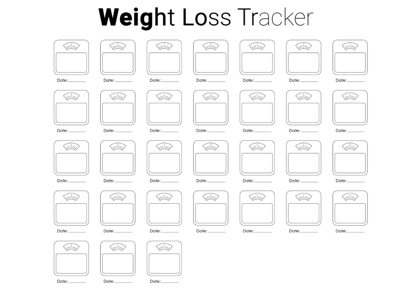 monthly weight loss tracker