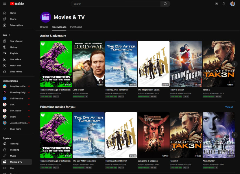 YouTube Movies & TV